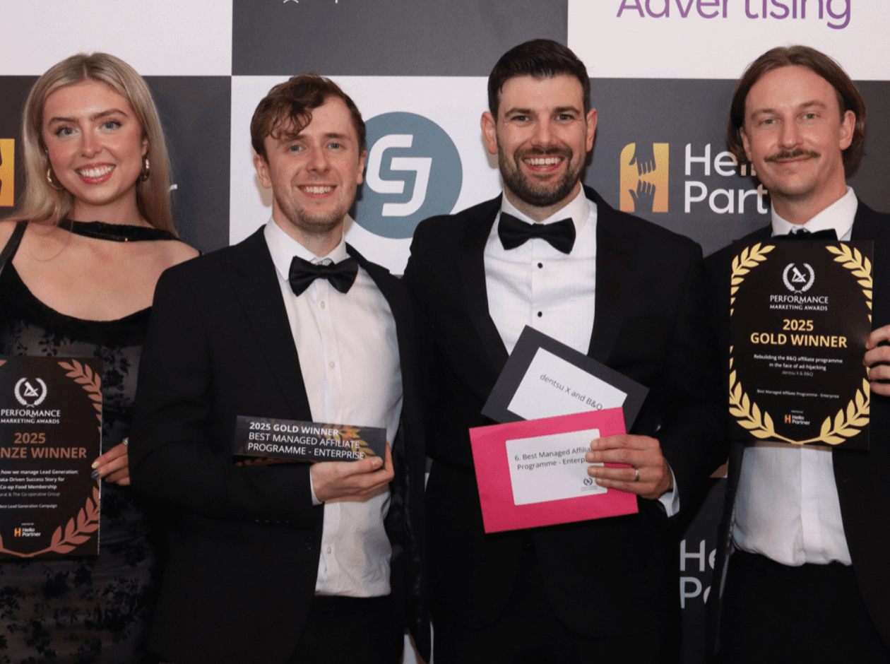 People celebrating award