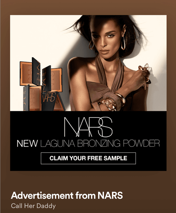 NARS Laguna Bronzing Powder campaign ad