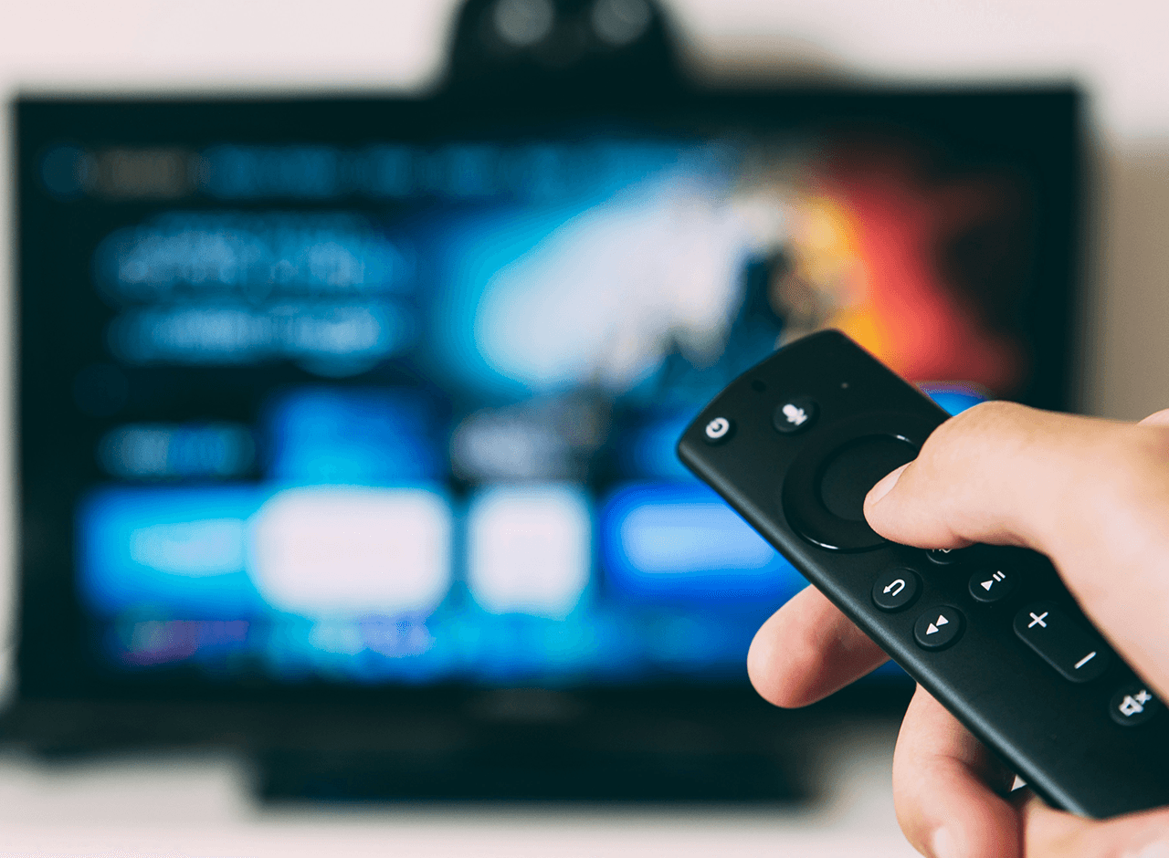 Person changing channel