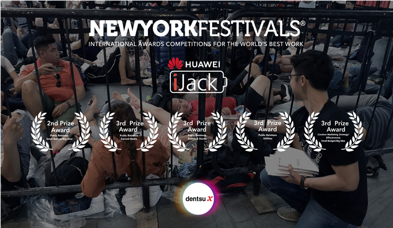 <p>We are delighted to announce that dentsu X Singapore has won five awards – one silver and four bronze at the NY Festivals, Advertising Awards 2019 for their Huawei iJack work.</p>
